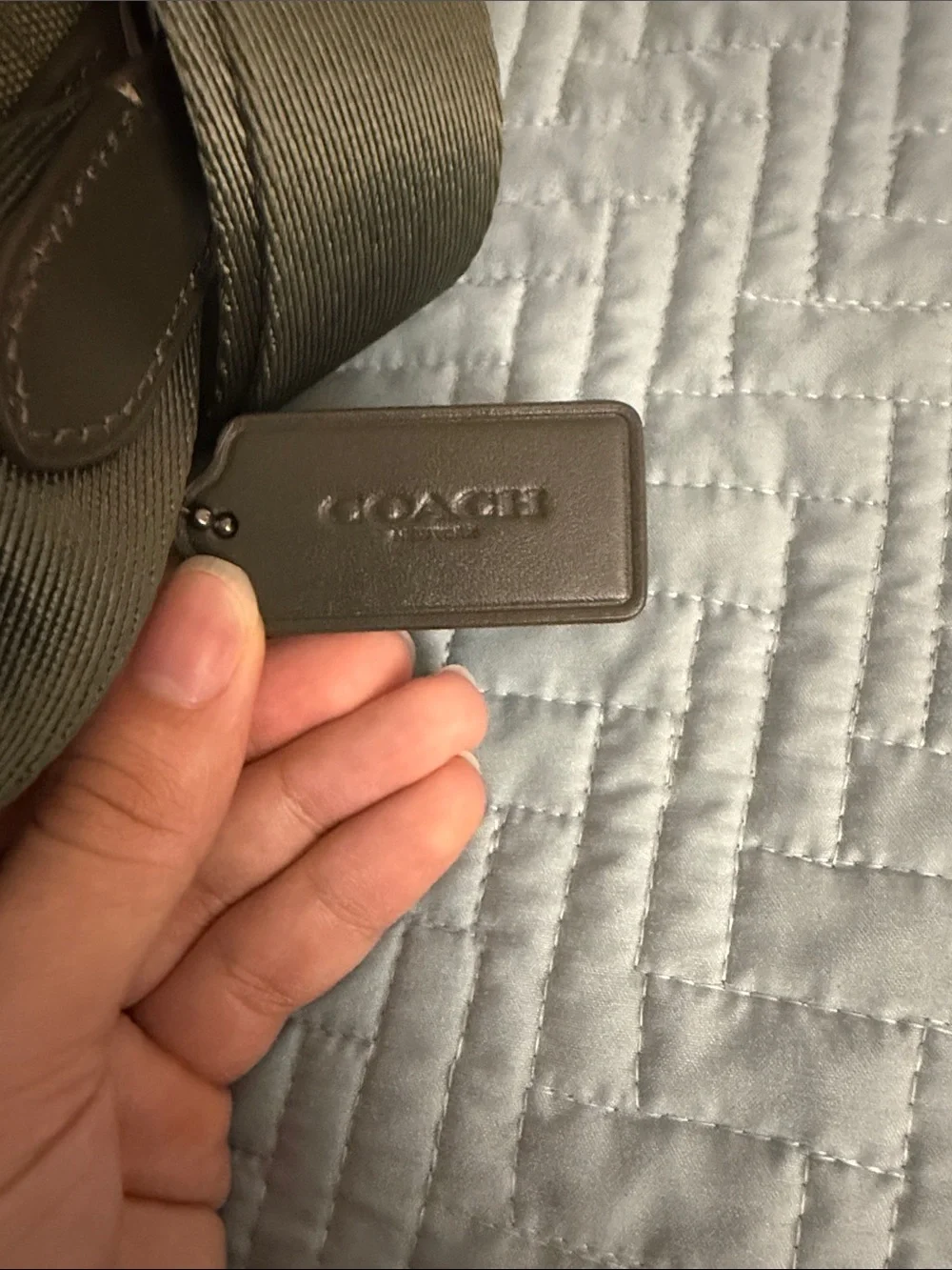 Coach League Men’s Olive/Tan Signature Jacquard Messenger Bag